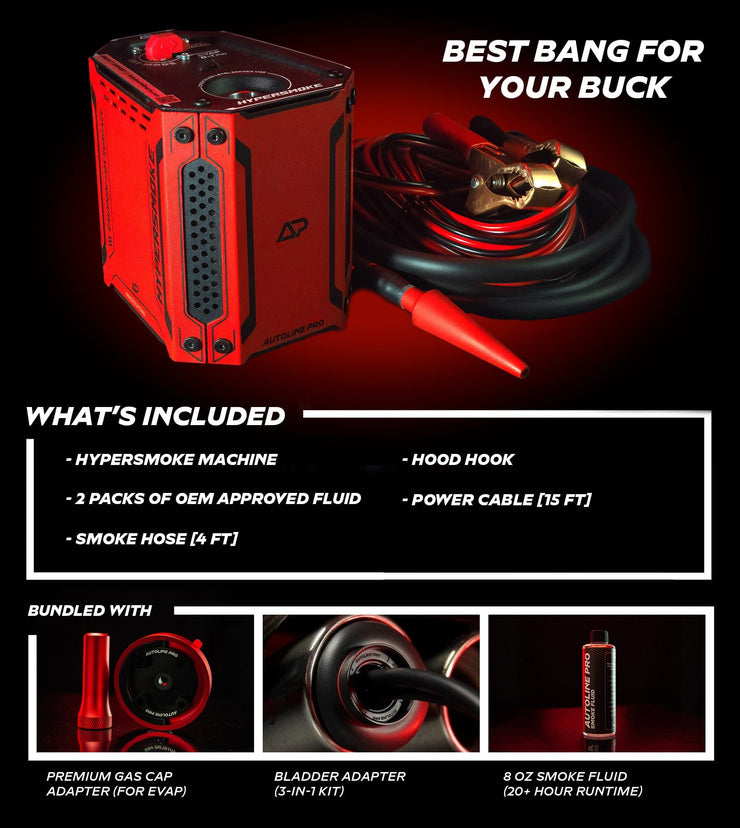 Hypersmoke Ultra Premium Bundle Automotive Smoke Machine Leak Detector AutoLine Pro 